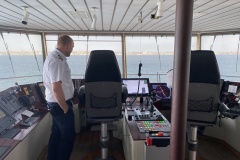 Kommandobryggan i riktning mot Helsingborg